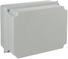 Boîte étanche de connexion 220 x 170 x 140 mm sans cônes. Couleur  gris.